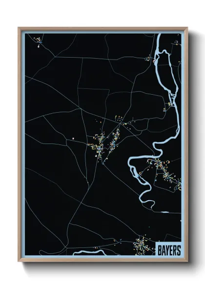 Une affiche de carte sur Bayers
