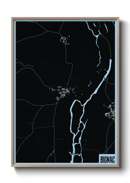 Une affiche de carte sur Bignac