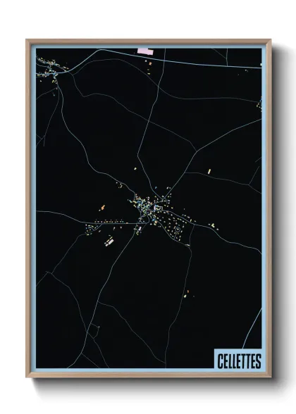 Une affiche de carte sur Cellettes