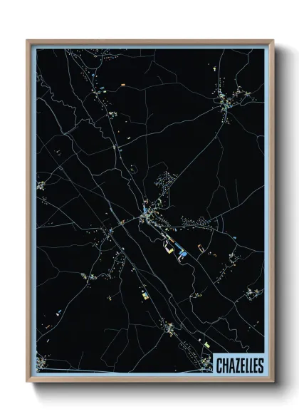 Une affiche de carte sur Chazelles