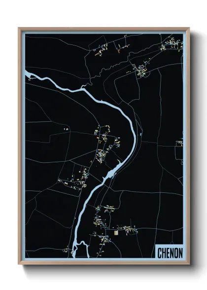 Une affiche de carte sur Chenon
