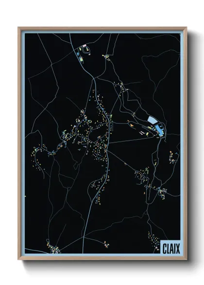 Une affiche de carte sur Claix