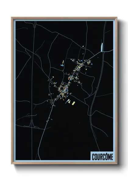 Une affiche de carte sur Courcôme