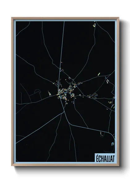 Une affiche de carte sur Échallat