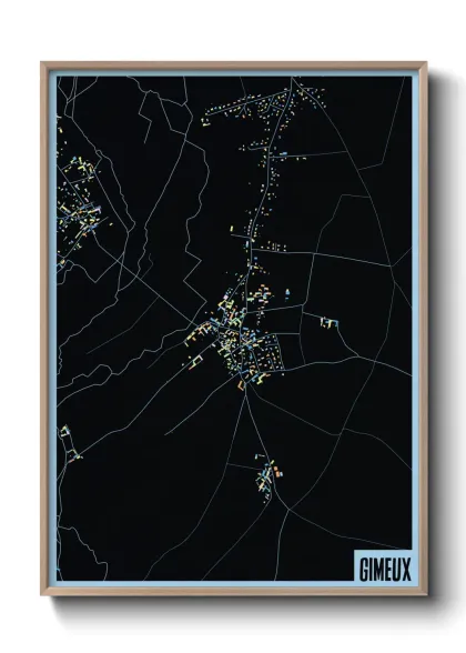Une affiche de carte sur Gimeux