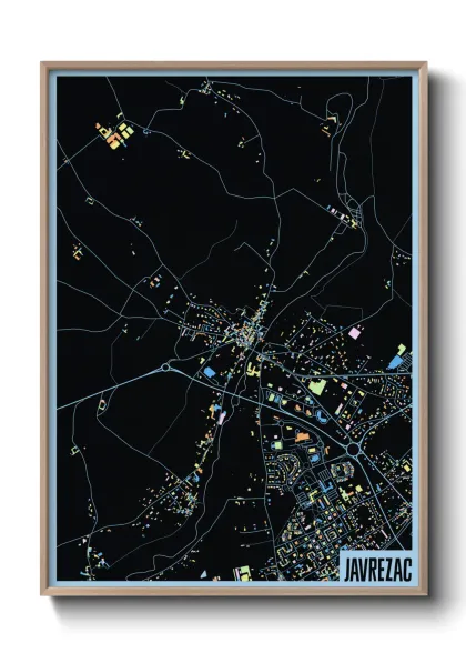 Une affiche de carte sur Javrezac