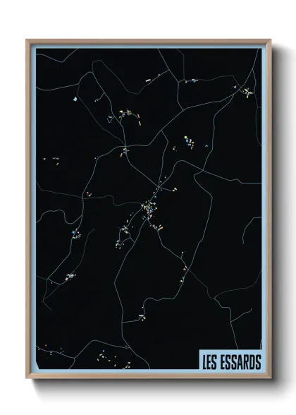 Une affiche de carte sur Les Essards