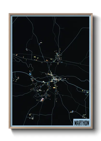 Une affiche de carte sur Marthon