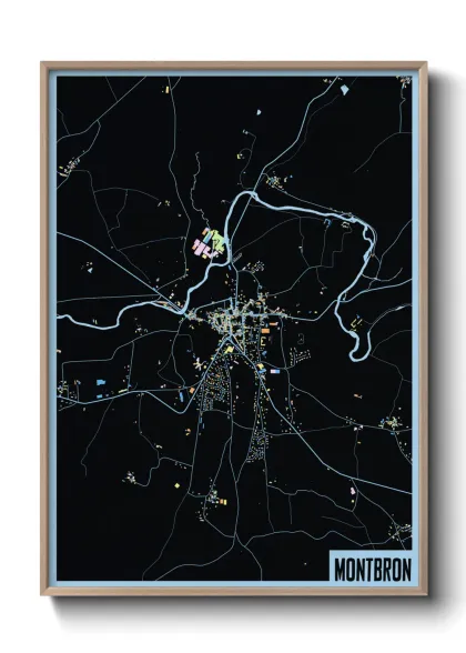 Une affiche de carte sur Montbron