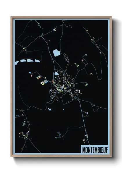 Une affiche de carte sur Montembœuf