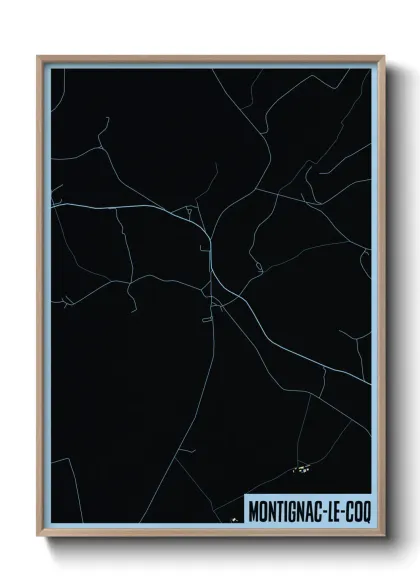 Une affiche de carte sur Montignac-le-Coq