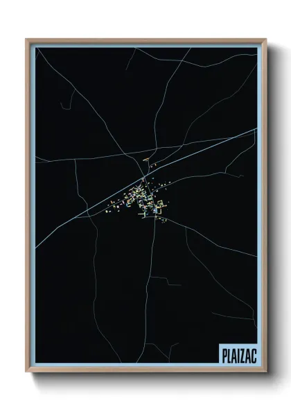 Une affiche de carte sur Plaizac