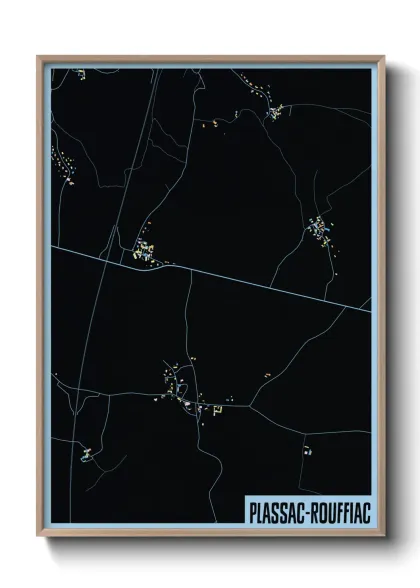 Une affiche de carte sur Plassac-Rouffiac