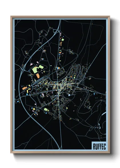 Une affiche de carte sur Ruffec
