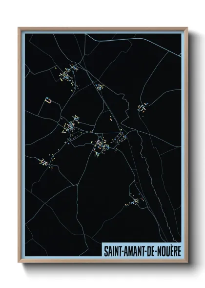 Une affiche de carte sur Saint-Amant-de-Nouère