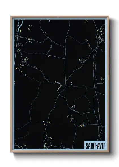 Une affiche de carte sur Saint-Avit