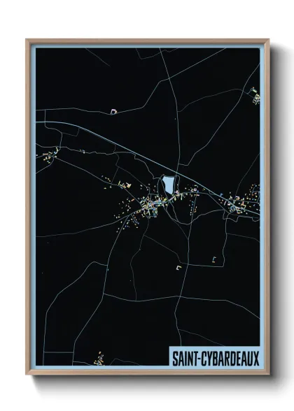 Une affiche de carte sur Saint-Cybardeaux