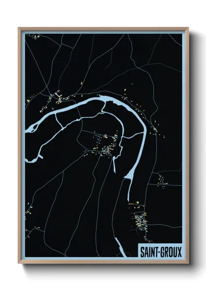 Une affiche de carte sur Saint-Groux