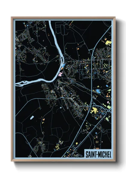 Une affiche de carte sur Saint-Michel