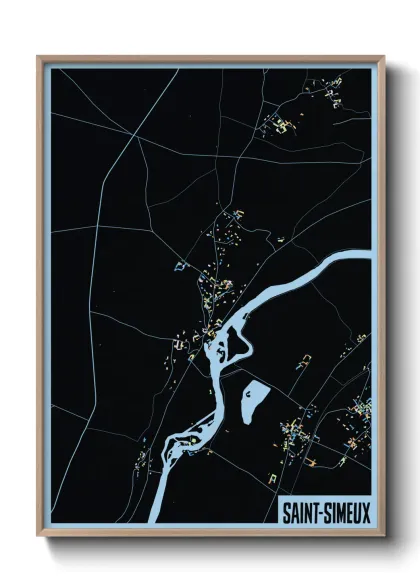 Une affiche de carte sur Saint-Simeux