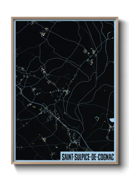 Une affiche de carte sur Saint-Sulpice-de-Cognac
