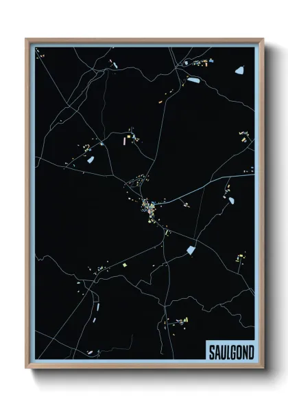 Une affiche de carte sur Saulgond