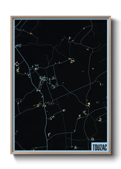 Une affiche de carte sur Touzac