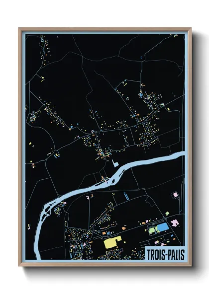 Une affiche de carte sur Trois-Palis