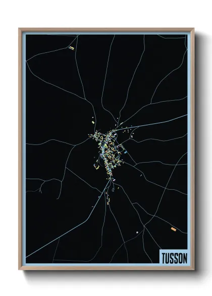 Une affiche de carte sur Tusson