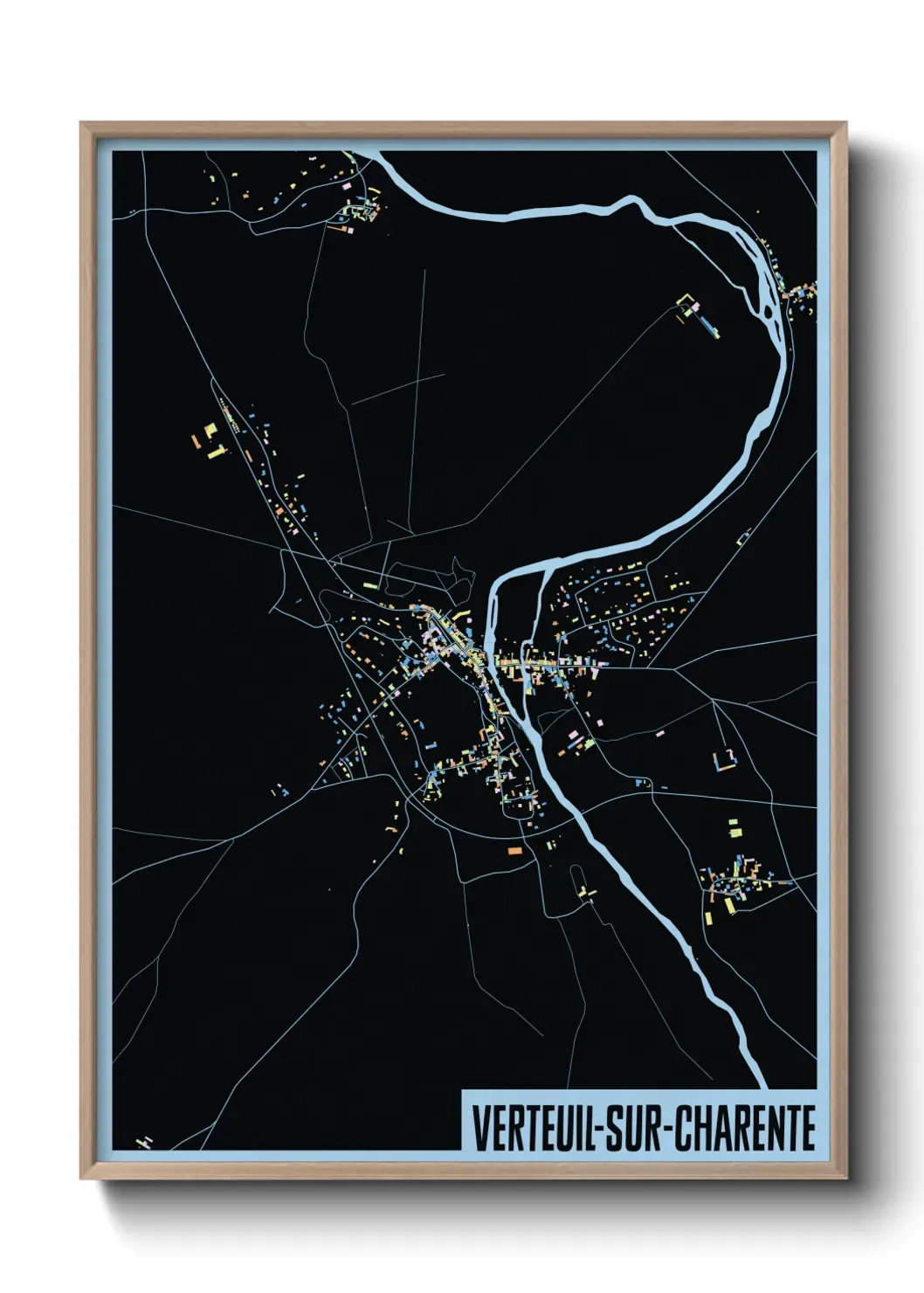 Un poster carte Verteuil-sur-Charente