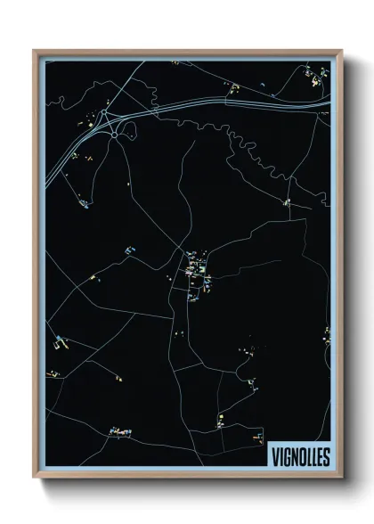 Une affiche de carte sur Vignolles