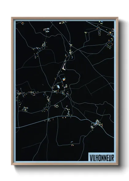 Une affiche de carte sur Vilhonneur