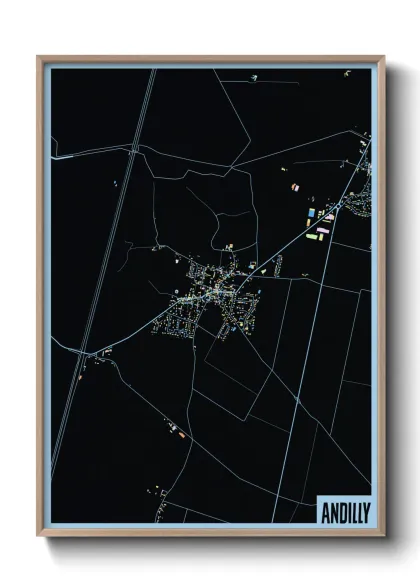 Une affiche de carte sur Andilly