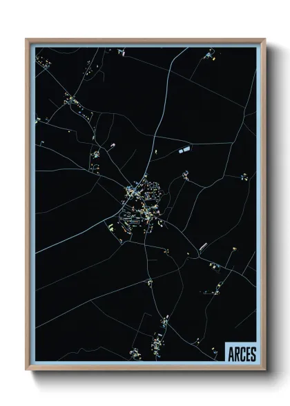 Une affiche de carte sur Arces