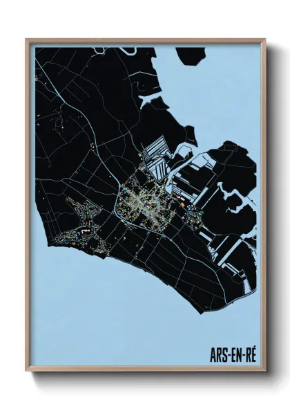 Une affiche de carte sur Ars-en-Ré