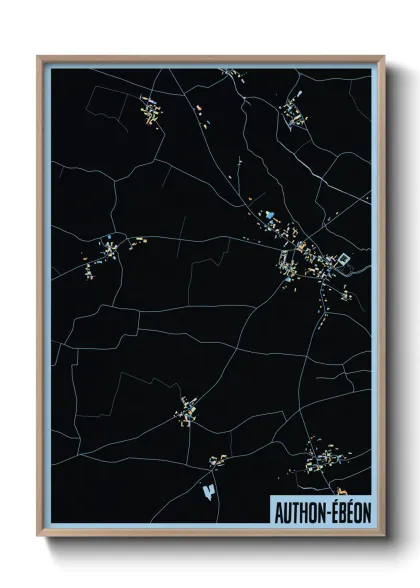 Une affiche de carte sur Authon-Ébéon