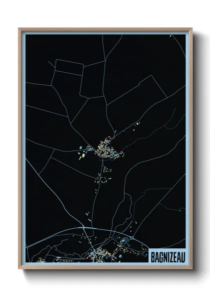 Une affiche de carte sur Bagnizeau