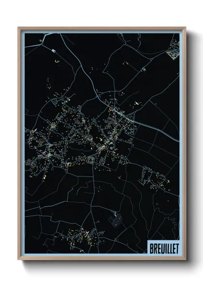 Une affiche de carte sur Breuillet