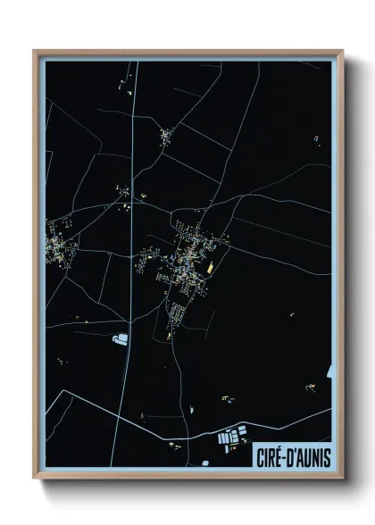 Une affiche de carte sur Ciré-d'Aunis