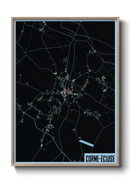 Une affiche de carte sur Corme-Écluse