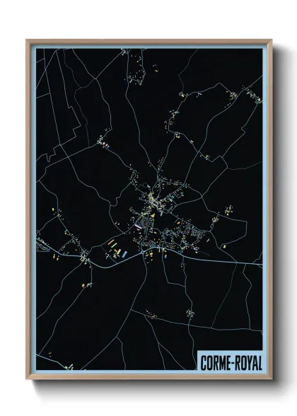Une affiche de carte sur Corme-Royal