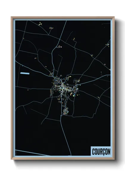 Une affiche de carte sur Courçon