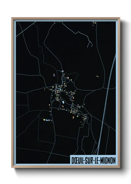 Une affiche de carte sur Dœuil-sur-le-Mignon