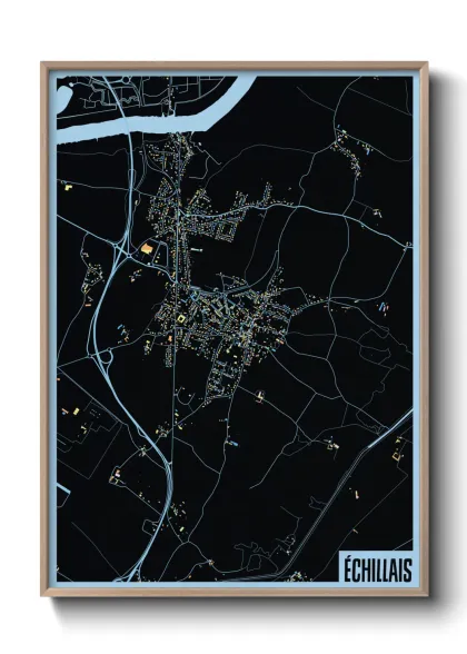 Une affiche de carte sur Échillais