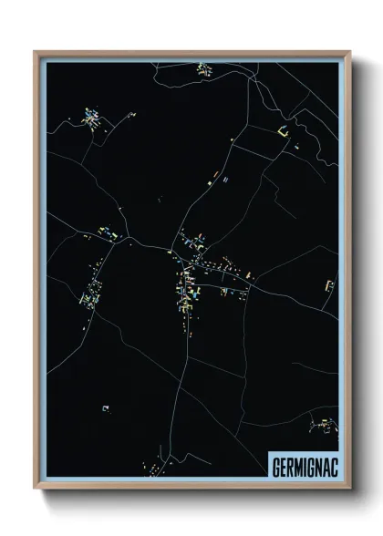 Une affiche de carte sur Germignac