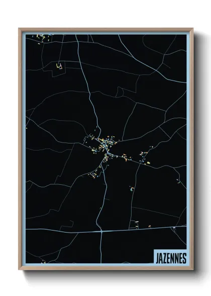 Une affiche de carte sur Jazennes