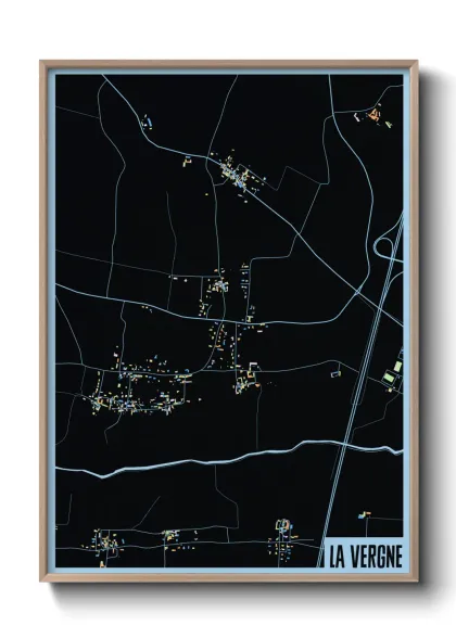 Une affiche de carte sur La Vergne