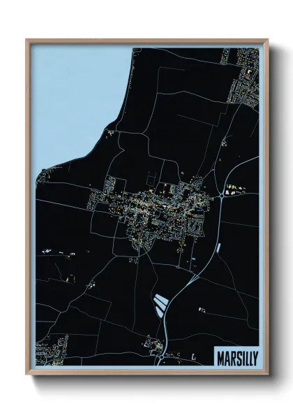 Une affiche de carte sur Marsilly