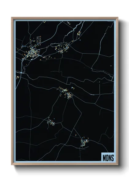 Une affiche de carte sur Mons