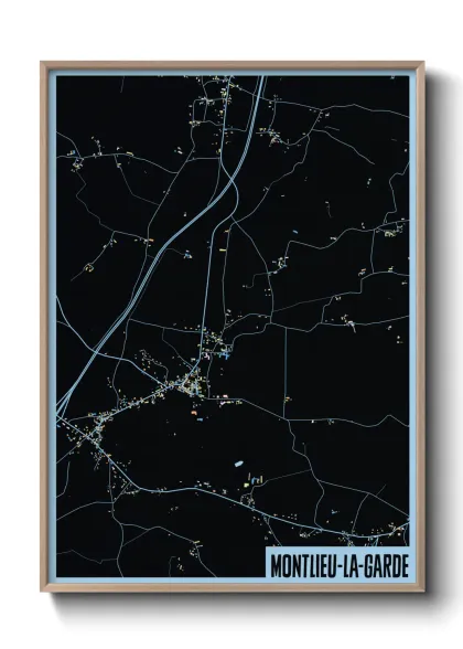 Une affiche de carte sur Montlieu-la-Garde